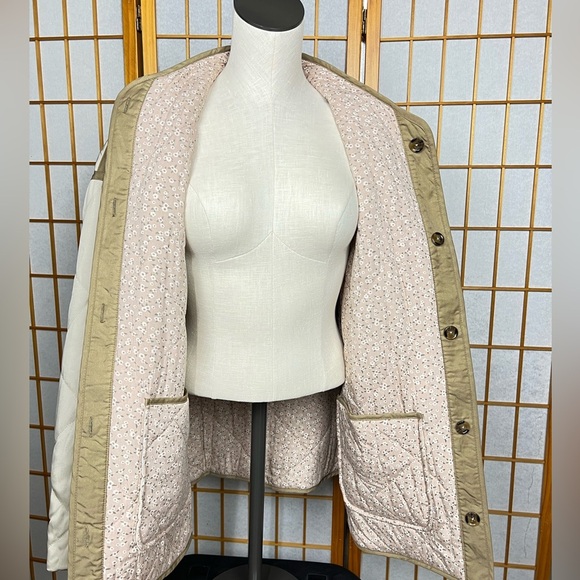 NEW Blank NYC Quilted Reversible Floral Jacket Women's Cream Pink Size XL - Picture 4 of 13